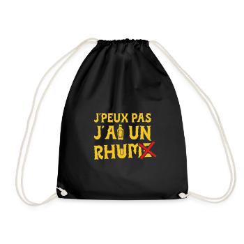 J'PEUX PAS J'AI UN RHUM ! - Sac de sport léger - noir - Devant