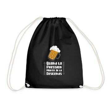 QUAND LA PRESSION MONTE JE LA DESCENDS ! - Sac de sport léger - noir - Devant