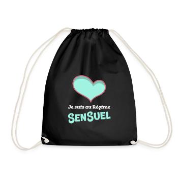 JE SUIS AU RÉGIME SENSUEL ! (amour, love) - Sac de sport léger - noir - Devant