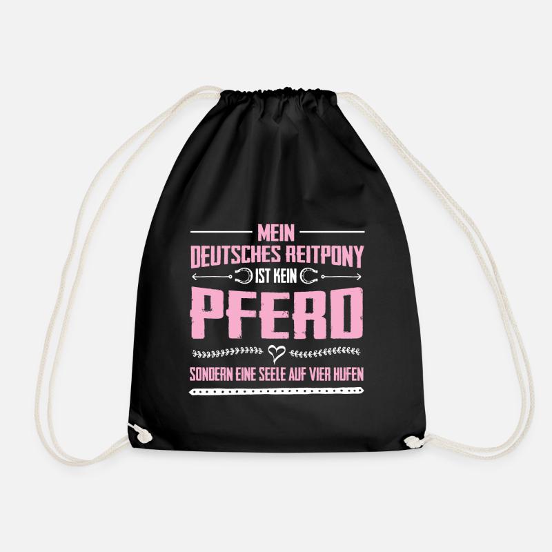 Deutsches Reitpony Seele Auf Hufen Geschenk - Turnbeutel - Schwarz