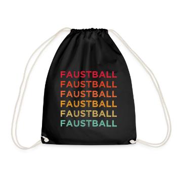 Faustball Fistball Faustballer - Turnbeutel - Schwarz - Vorne