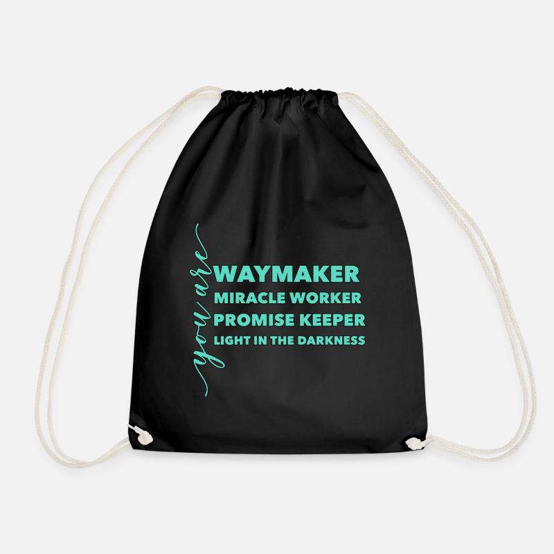 Waymaker & Christliche Kleidung - Turnbeutel - Schwarz