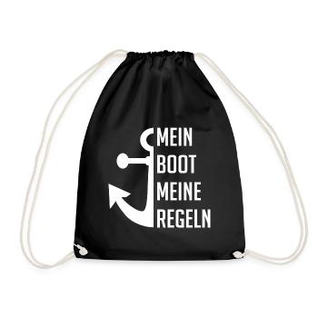 Mein Boot Meine Regeln - Turnbeutel - Schwarz - Vorne