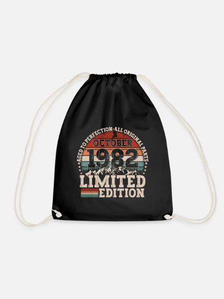 Oktober 1982 Jahrgang geboren Vintage Geburtstag - Turnbeutel - Schwarz