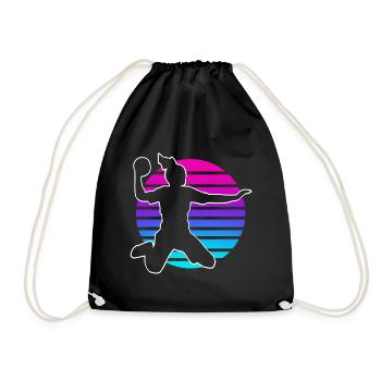 Handball Handball Player Women Handball - Drawstring Bag - black - Front
