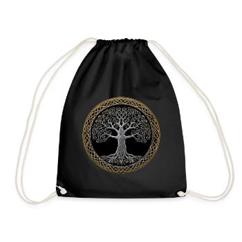 Yggdrasil, Baum des Lebens, keltisches Symbol - Turnbeutel - Schwarz - Vorne