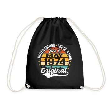 Cadeau d’anniversaire mai 1974 né en mai 1974 - Sac de sport léger - noir - Devant