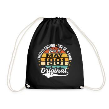 Cadeau d’anniversaire mai 1981 né en mai 1981 - Sac de sport léger - noir - Devant