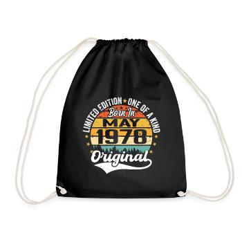 Cadeau d’anniversaire mai 1978 né en mai 1978 - Sac de sport léger - noir - Devant