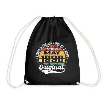 Cadeau d’anniversaire mai 1998 Né en mai 1998 - Sac de sport léger - noir - Devant