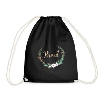 Équipe Bride cercle fleurs feuilles personnalisable - Sac de sport léger - noir - Devant
