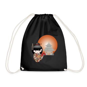 soleil couchant - Sac de sport léger - noir - Devant