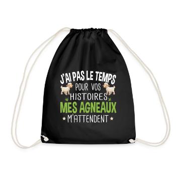 Agneau Animal Cadeau Humour Brebis Mouton Chèvre - Sac de sport léger - noir - Devant