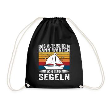 das altersheim kann warten ich geh segeln - Turnbeutel - Schwarz - Vorne