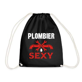 plombier sexy - Sac de sport léger - noir - Devant