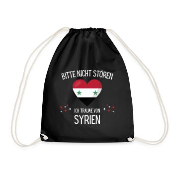 Bitte Nicht Stören Ich Träume Von Syrien - Turnbeutel - Schwarz - Vorne