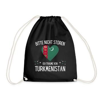 Bitte nicht stören ich träume von Turkmenistan - Turnbeutel - Schwarz - Vorne