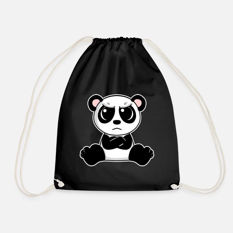 Niedlicher Panda ist genervt - Turnbeutel - Schwarz