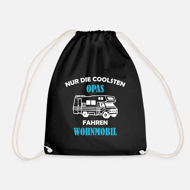 Nur die coolsten Opas fahren Wohnmobil - Turnbeutel - Schwarz