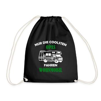 Nur die coolsten Opas fahren Wohnmobil - Turnbeutel - Schwarz - Vorne