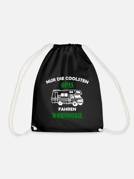Nur die coolsten Opas fahren Wohnmobil - Turnbeutel - Schwarz