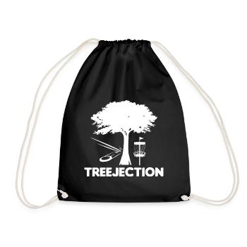 Treejection Disc Golf - Drawstring Bag - black - Front