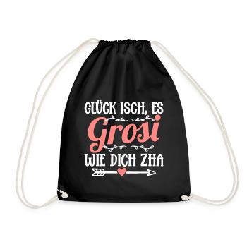 Glück Isch Es Grosi Wie Dich Zha Beschte Omi - Turnbeutel - Schwarz - Vorne