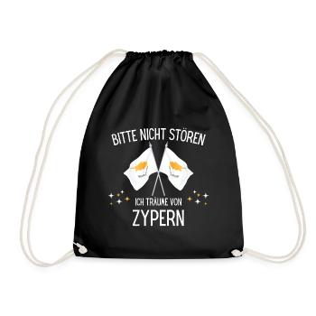 Bitte Nicht Stören Ich Träume Von Zypern - Turnbeutel - Schwarz - Vorne