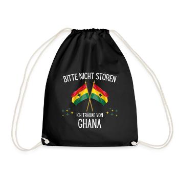 Bitte Nicht Stören Ich Träume Von Ghana - Turnbeutel - Schwarz - Vorne