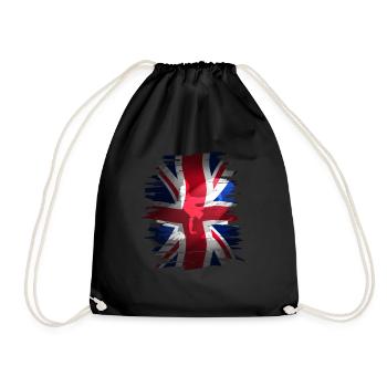 Union Jack skater Uk flag England London brexit - Drawstring Bag - black - Front