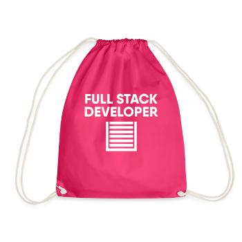 Full Stack Developer - Drawstring Bag - fuchsia - Front