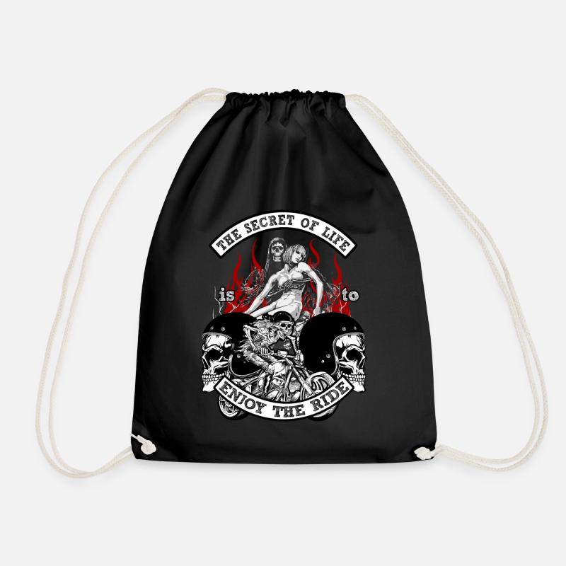 Chopper Motorrad Motorradfahrer Geschenk Biker - Turnbeutel - Schwarz