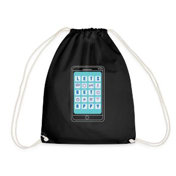 App Mobile Smartphone - Drawstring Bag - black - Front