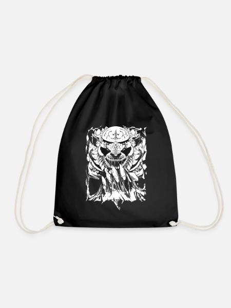 Halloween Panda Monster - Drawstring Bag - black