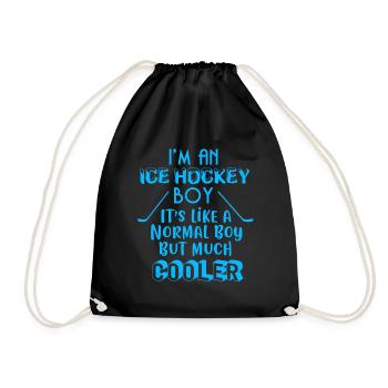 Ice Hockey Child Gift - Drawstring Bag - black - Front
