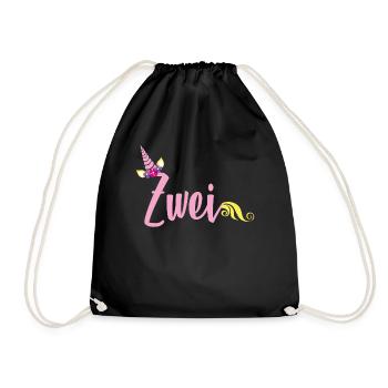 Licorne 2ème anniversaire - Sac de sport léger - noir - Devant