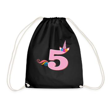 5ème anniversaire Licorne - Sac de sport léger - noir - Devant