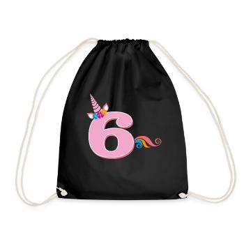 Licorne 6ème anniversaire - Sac de sport léger - noir - Devant