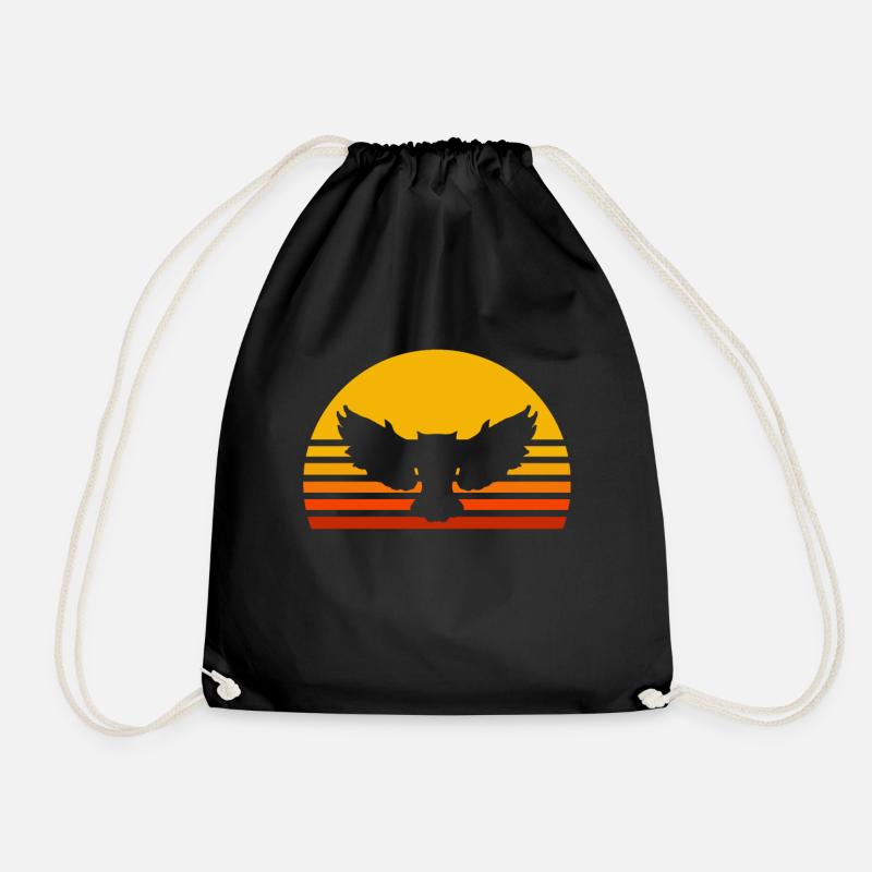 Eule Retro Hibou - Sac de sport léger - noir