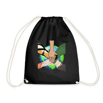 Pattes mains animaux Protection des animaux Protection de la nature Cadeau - Sac de sport léger - noir - Devant