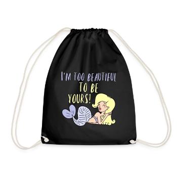 Beautiful mermaid water fish fin females - Drawstring Bag - black - Front