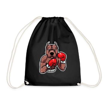 Chien Boxe Sport Combat Match Boxe Coup fight - Sac de sport léger - noir - Devant
