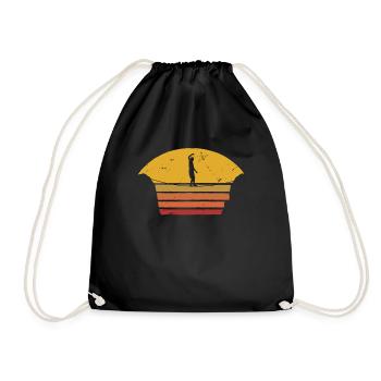 Slacklining slack slackline tightrope sport - Drawstring Bag - black - Front