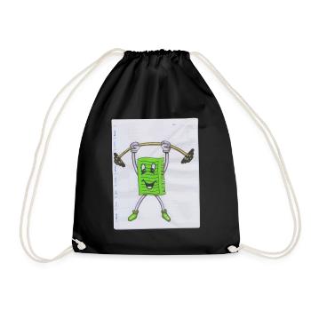 Note Note Note Sport Pumper Drawing Paint Dumbbell - Drawstring Bag - black - Front