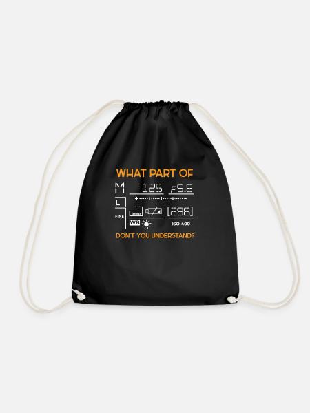 What Part Of Photo Photography Photographer Image Camera - Drawstring Bag - black
