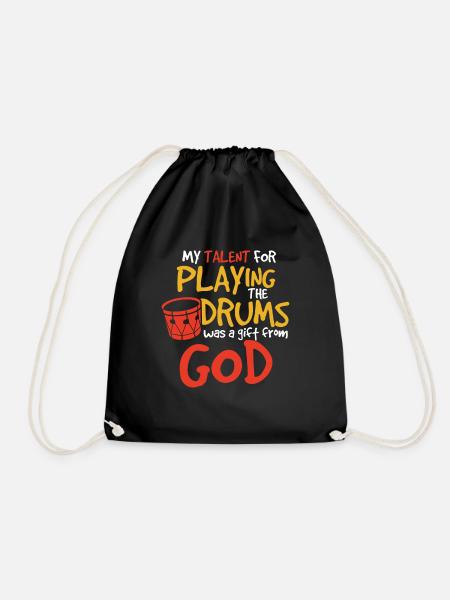 Schlagzeug Schlagzeuger Jesus Trommel Geschenk - Turnbeutel - Schwarz