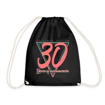 30 Thirty - Drawstring Bag - black - Front