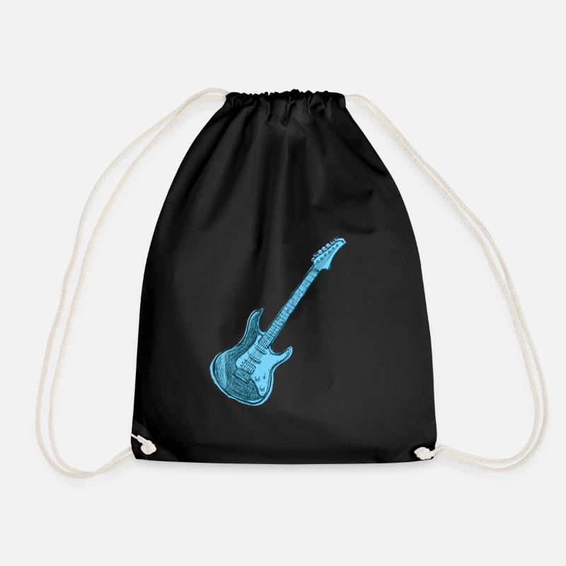 Blaue E-Gitarre, Gitarre - Turnbeutel - Schwarz