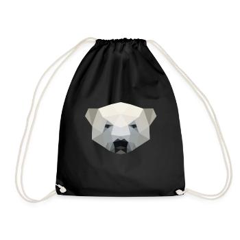 Ours polaire, polygone à tête d'ours polaire géométrique - Sac de sport léger - noir - Devant