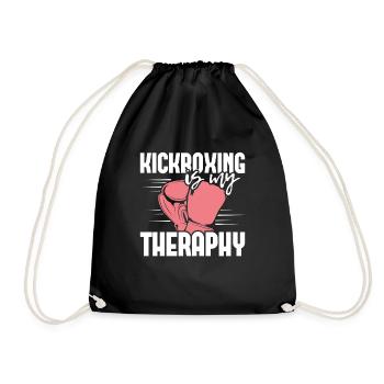 Kickboxerin Kickbox Kickboxing Frau Girl Geschenk - Turnbeutel - Schwarz - Vorne